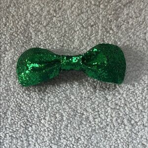 Green Sequin Hair Bow